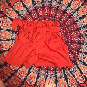 Shein orange high waisted shorts